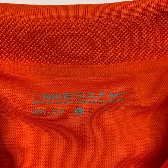 Nike Golf Shirt Mens L Large Flame Red Short Sleeve Moisture Wicking Polo - Picture 7 of 11